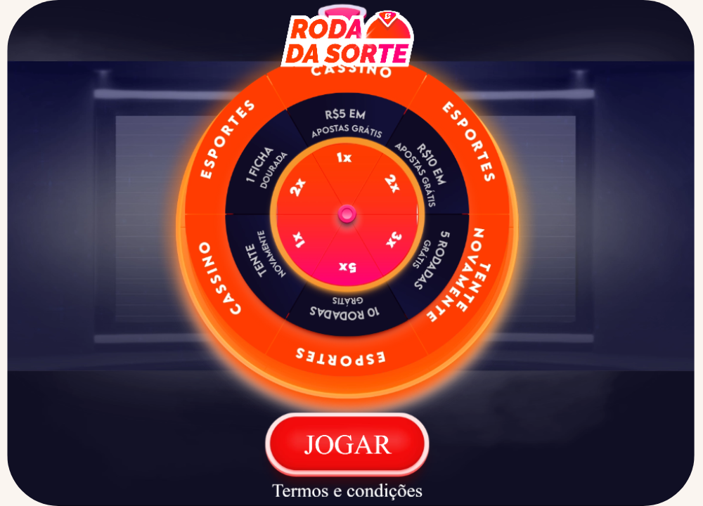 Roleta do jogo Roda da Sorte da Betano com opções de prêmios de aposta grátis, rodadas grátis e fichas douradas.
